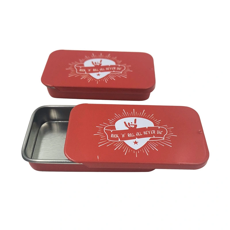 Empty Small USB Guitar Picks Packaging Sliding Tin Cans Custom Logo Metal Tin Box