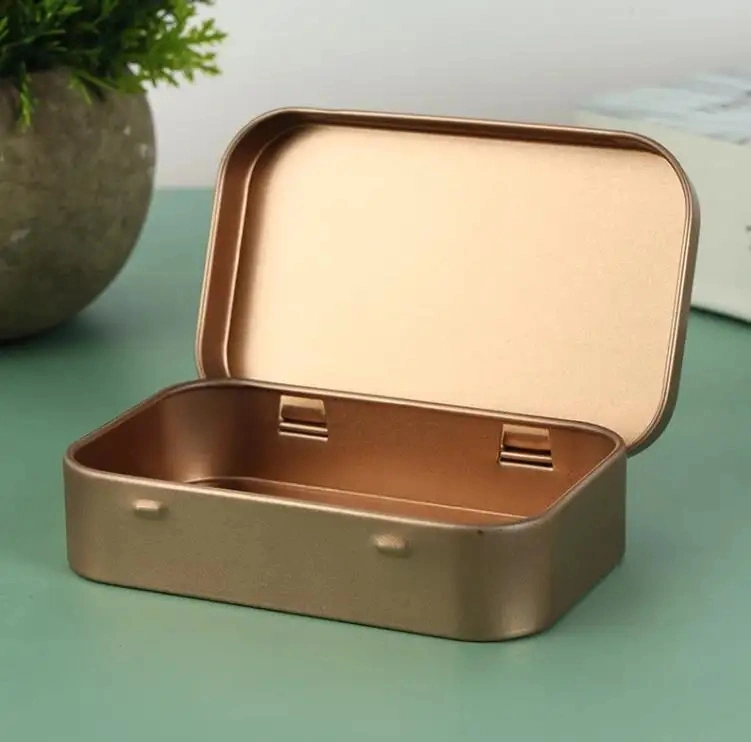 Custom Small Rectangular Mint Packaging Home Storage Metal Tinplate Box
