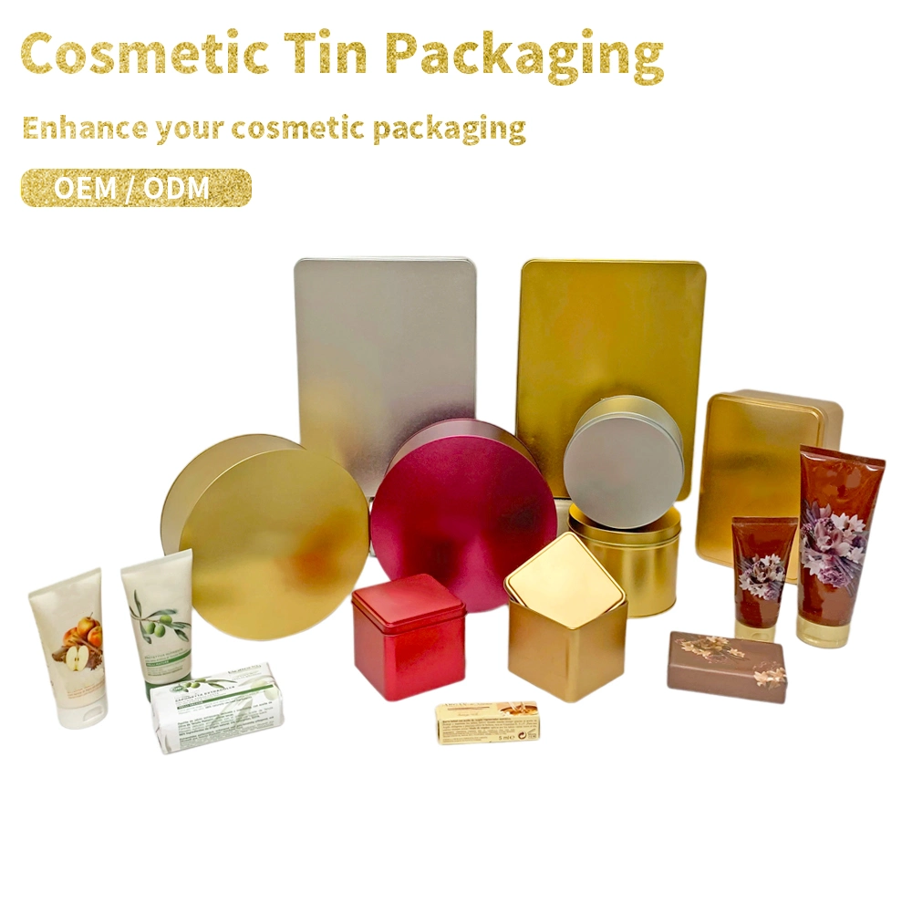 Factory Direct Deal Custom Tinplate Storage Container Recyclable Round Metal Box/Can Luxury Cosmetic Tin Jar for Cosmetic