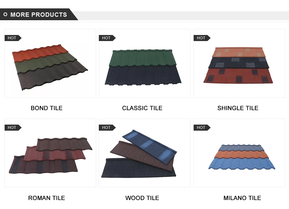 Affordable Roof Natural Stone Chips Coating Metal Steel Tiles Tin Roofing Material