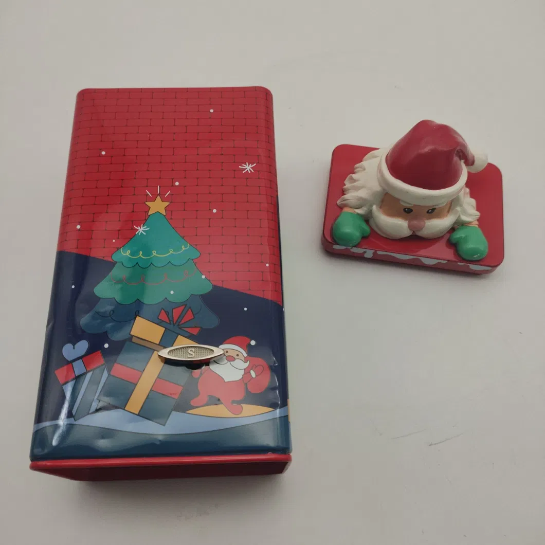 Christmas Music Box Square Tin Box