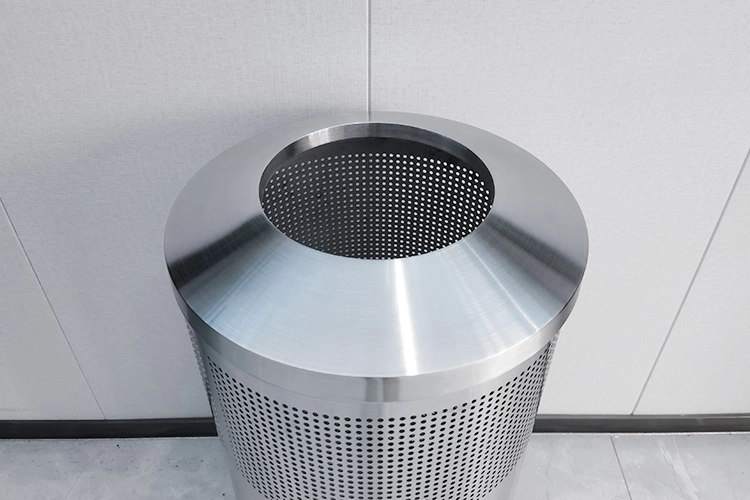 Modern Design Metal Rubbish Waste Bin Large Recycle Trash Can