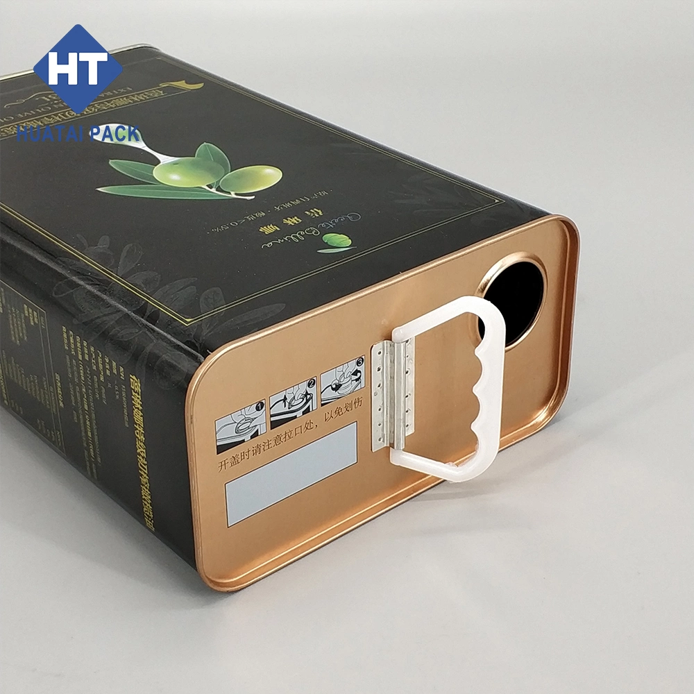 F-Style Can, Tin Cans Cheap Price Rectangular F-Style Metal Box, 3L Olive Oil Food Grade Tin Cans with Plastic Flex Spout