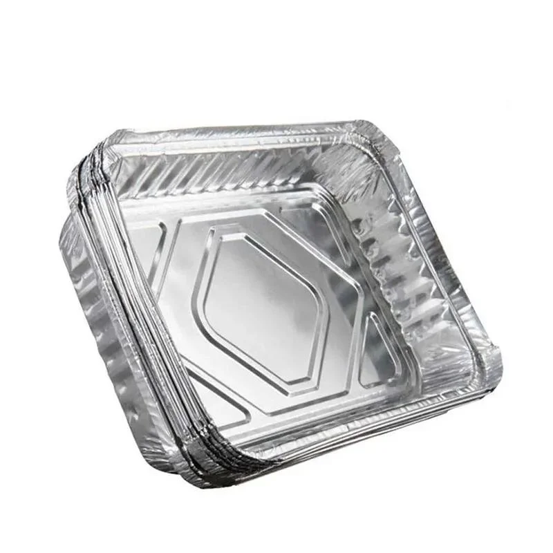 100PCS 450ml 150X120X48mm Aluminium Foil Container Aluminum Tray for Food Tin Foil Tray