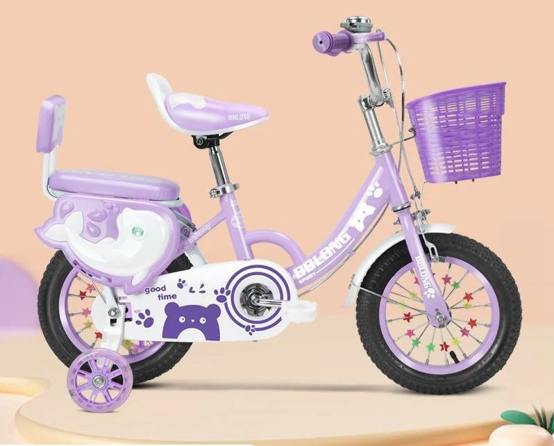 Children&prime;s Bicycle with Training Wheels New Male and Female Baby Bikes 3~12 Little Princess Light Bicycle Belt