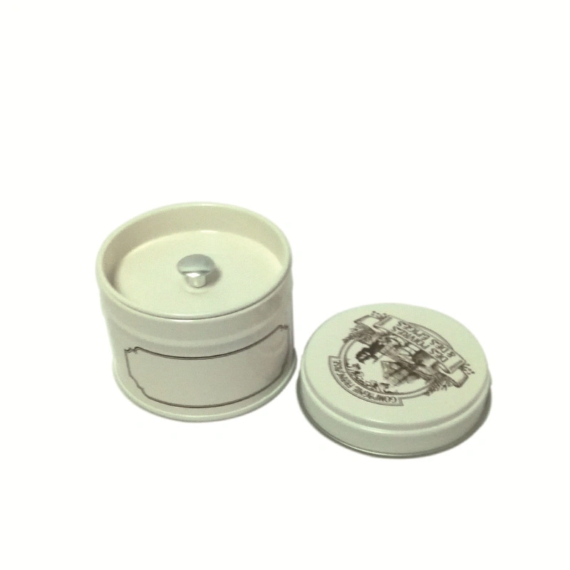 4oz Custom Empty Round Airtight Loose Tea Tin Cans with 2 Lids