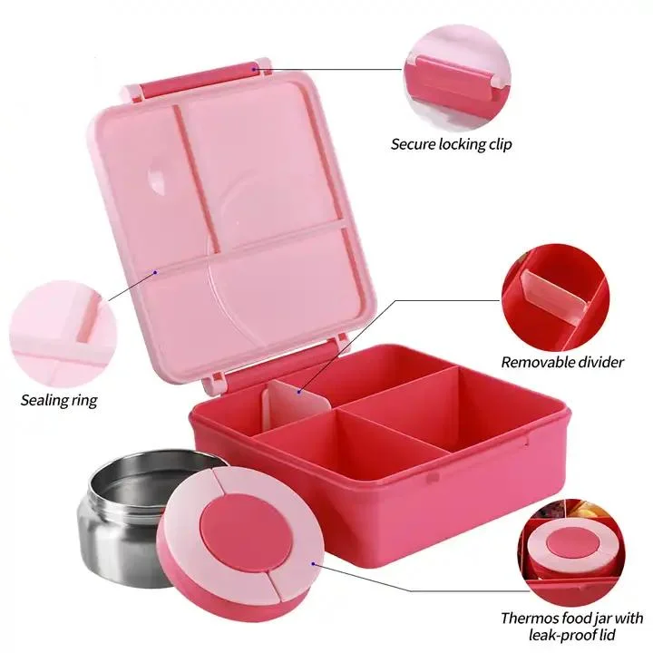 Good Quality Leakproof 304 Stainless Steel Plastic Thermo Bento Lunch Box Packaging Tin Box
