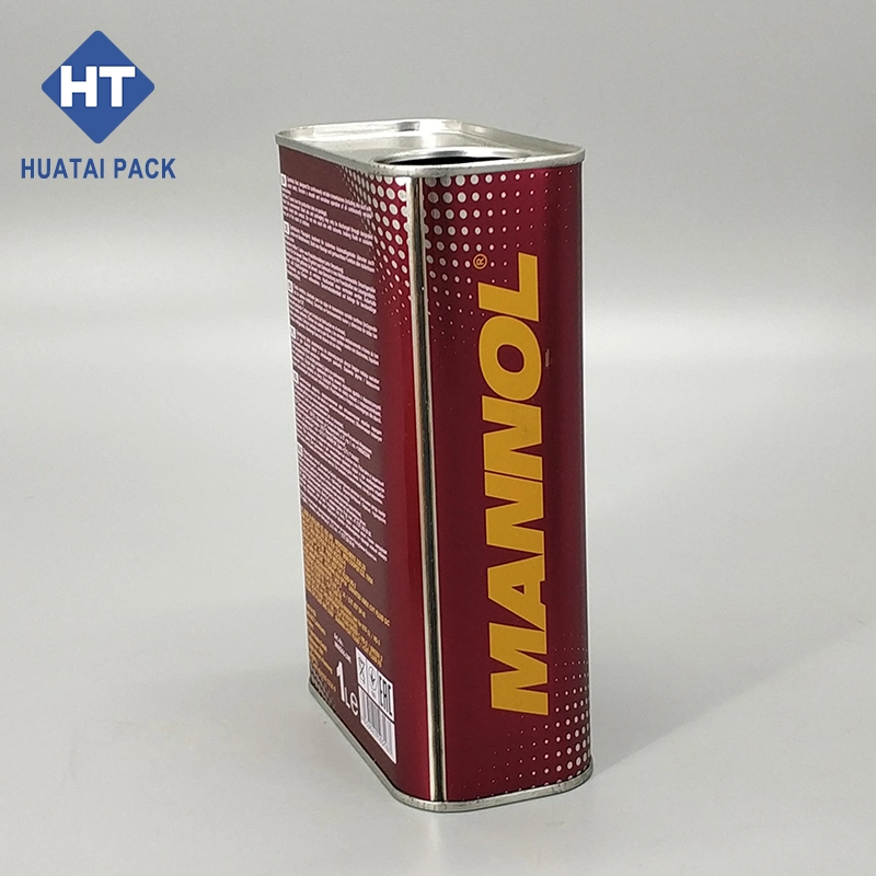 Custom Design and Logo 1 Liter Small Rectangular Tin Can, Tin Box, Distributors Container for Lubricating Oil