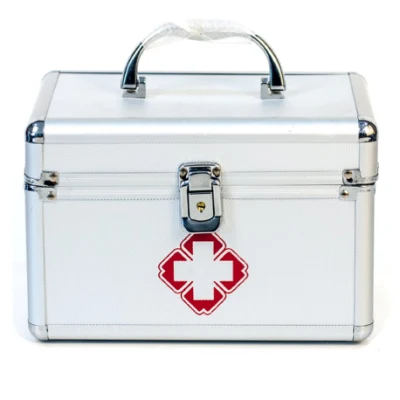  Scatola di medicina in lega di alluminio, scatola di piccola medicina di metallo portatile, scatola di medicina di emergenza domestica, scatola di conservazione di medicina multi-strato