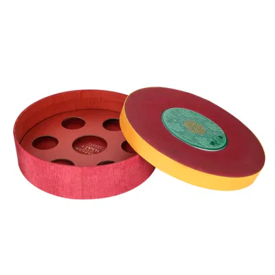 Imballaggio personalizzato stoccaggio regalo circolare rosso Stampa cosmetica imballaggio cartone Scatola di carta