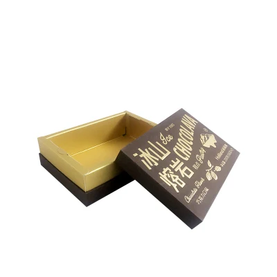  Confezione personalizzata di cartone per alimenti stampati/cioccolato imballo in cartone oro/metallo