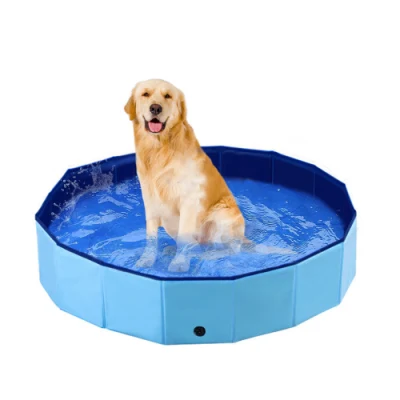  Piscina portatile Kiddie cane pieghevole piscina per bambini PVC cane PET Bambini bagno piscina piscina non-scivolo PET cucciolo gatto bagno Vasca da bagno per l′esterno coperta, aperta 24 ore su 24, 7 ore su 24