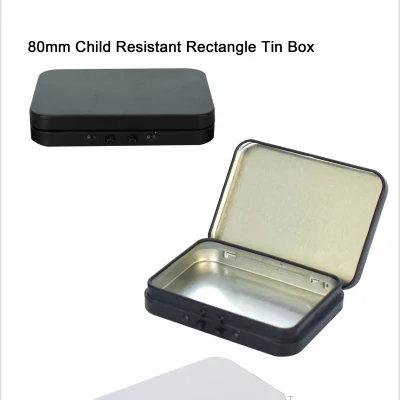 Confezione mini valigetta personalizzata in stagno con coperchio incernierato resistente ai bambini riciclabile al 100% Scatola di stagno del giunto