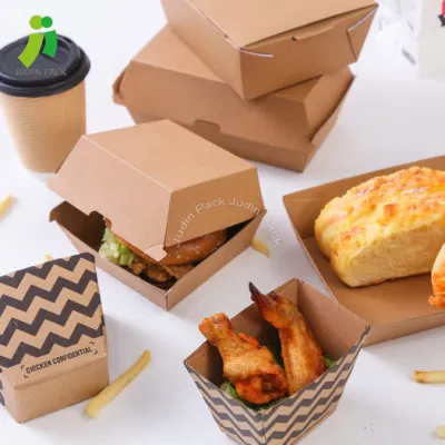 Consegna di scatole per alimenti biodegradabili SGS carta corrugata scatola per hamburger cibo Imballaggio