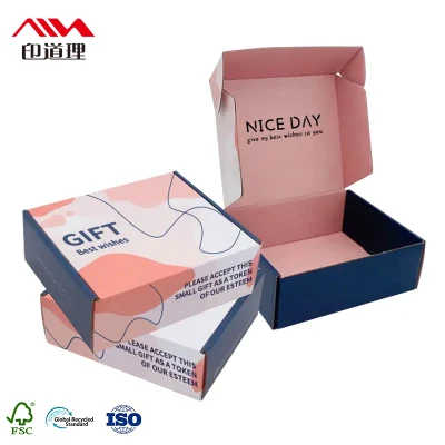 Confezione di imballaggio in cartone ondulato di lusso stampato con logo personalizzato Scatola di carta regalo