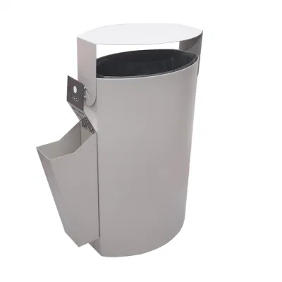  Bidone per rifiuti in alluminio grande contenitore per rifiuti all′aperto con coperchio