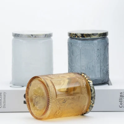 Etichette personalizzate cilindro Luxury decorativo vuoto Candle Vessel vaso candela vaso Con coperchio