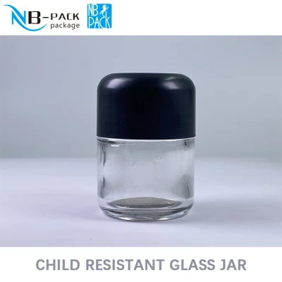 1,2 ml, 3 ml, viola UV nero a prova di bambino Vasetti in vetro con coperchi resistenti ai bambini