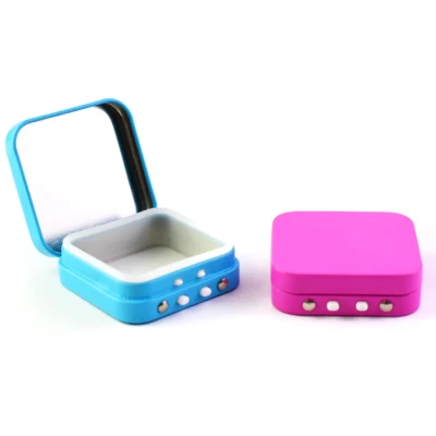 Confezione Micro Pack edibile con logo personalizzato da 50*50 mm, resistente ai bambini, con coperchio incernierato e sostenibile Contenitore per lattine scatole Pre-Roll con rivestimento in silicone