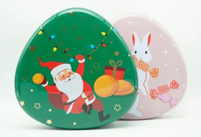  Modello personalizzato a forma di cuore irregolare cioccolato caramella San Valentino′ giorno di Natale bambini Biscotti Tin box grande regalo