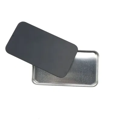 Scatola personalizzata rettangolare in stagno 60*34*11 mm con coperchio scorrevole Scatola in alluminio con balsamo a labbro