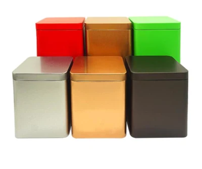 Scatole da tè quadrate personalizzate per contenitori in stagno