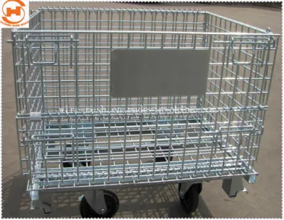  Contenitore di stoccaggio in metallo con gabbia metallica per scatole in rete pieghevole