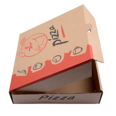 Contenitore per fast food in carta corrugata marrone resistente ed ecologico personalizzato Confezione di Pizza Box con logo di stampa