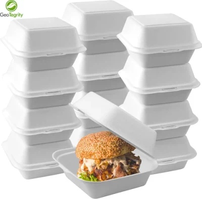 Carta per bagasse biodegradabile, naturale o bianca, per hamburger, confezione per alimenti Imballaggio