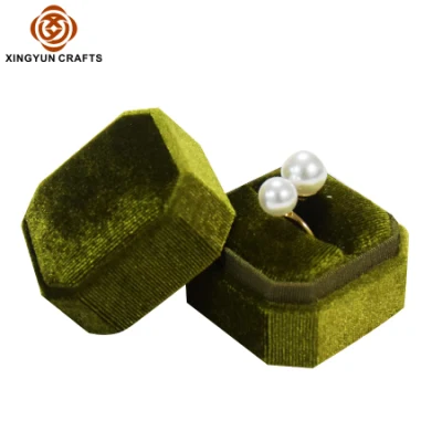 Natale Stock carino Leatherette moderno lusso anelli gioielli scatole Confezione regalo