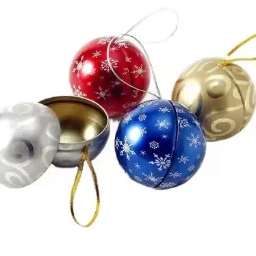 Fabbrica Commercio all′ingrosso piccole palle di stagno di Natale decorate scatole di stagno Candy Lattine di stagno