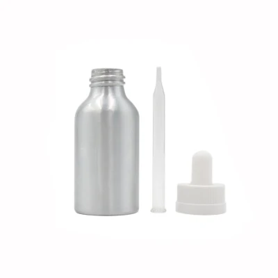 Confezione cosmetica Luxury Silver opaco Dropper bambini capelli metallici Bottiglie per contenitori di olio