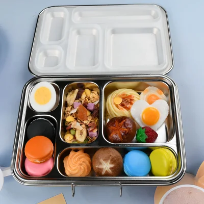  Scatola pranzo in stagno Aohea Kids 5 sezioni Bento Box pianta Scatola da pranzo in acciaio inox Bento