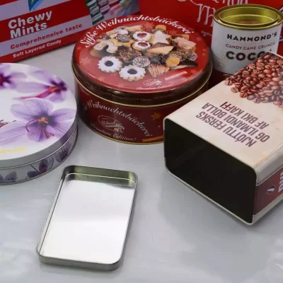  Scatola rettangolare per torta al cioccolato scatola con piastra in scatola a forma di cuore scatola in stagno grande Scatola in metallo per biscotti dolci con manico caffè per alimenti personalizzati Stagno