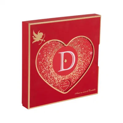 Hot Stamping Custom Hollow Heart pull-out cioccolato confezione di cioccolato Stampa Box più economico