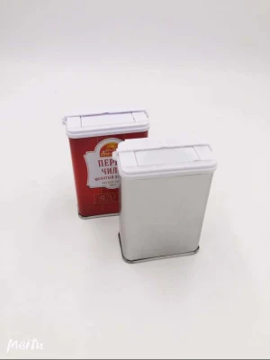 Scatole di stagno decorativo per peperoni spezia per stampa personalizzata di grado alimentare vuoto Con coperchio in plastica