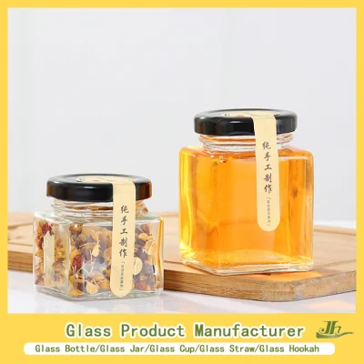  Cina Hexagon, quadrato, rotondo alto vetro borosilicato vaso Produttore per miele/marmellata/Pickle/caffè/candela/Mason/pudding/yogurt/cereali/pasta/cibo da cucina