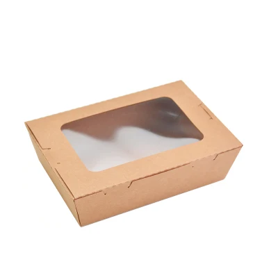  Scatola di carta Kraft scatola di confezionamento di alimenti al forno scatola di sushi sandwich monouso Scatola con coperchio