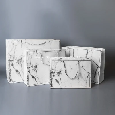 Nuova borsa da shopping in carta regalo con logo personalizzato marrone Craft Disegno di stampa Bolsas De Papel
