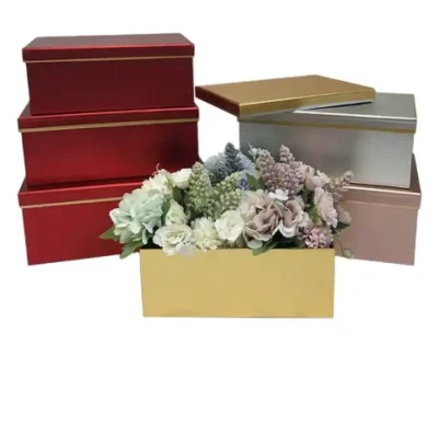 Carta metallizzata di alta qualità, sapone rettangolare per fiori Immortal Fiore regalo Scatola