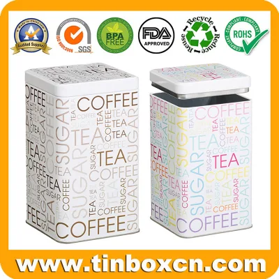 Scatola da tè in metallo con scatola da tè quadrata in stagno