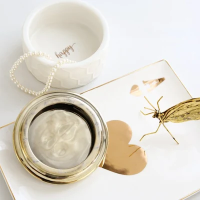 Jw004 High Quality Ceramic Round Trinket Box decorativi Luxury Small Contenitore per gioielli con coperchio in oro