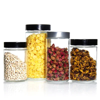 Contenitori per alimenti da cucina trasparenti, vasetti in vetro di miele, coperchio ermetico