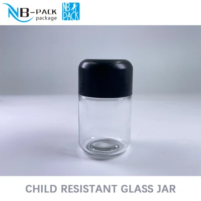 Vasetti da 5 ml in vetro trasparente con cubo rotondo e coperchio a prova di bambino Recipiente del concentrato