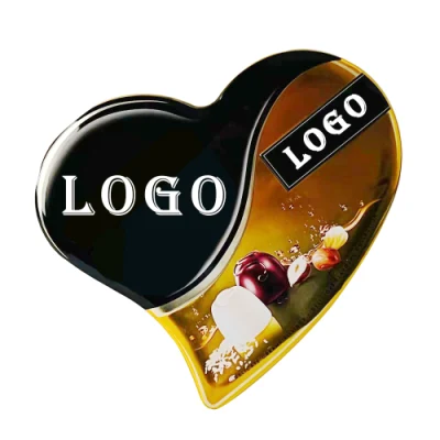  Confezione personalizzata per San Valentino con piastra oscurata nera a forma di cuore in metallo Confezionamento alimentare vaso in barattolo
