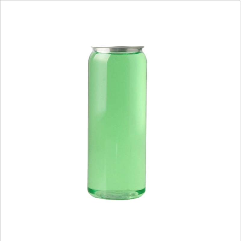 High Quantity Tin Can 500ml Plastic Juice Container for Soft Drink with Easy Open Aluminium Lid