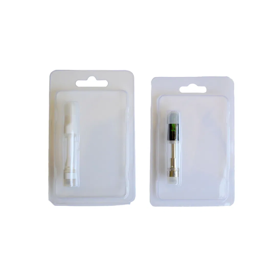 Custom Factory Direct Clamshell Plastic Vape Cart Packaging 500mg Ceramic Cartridge Plastic Pack PVC Blister Packaging