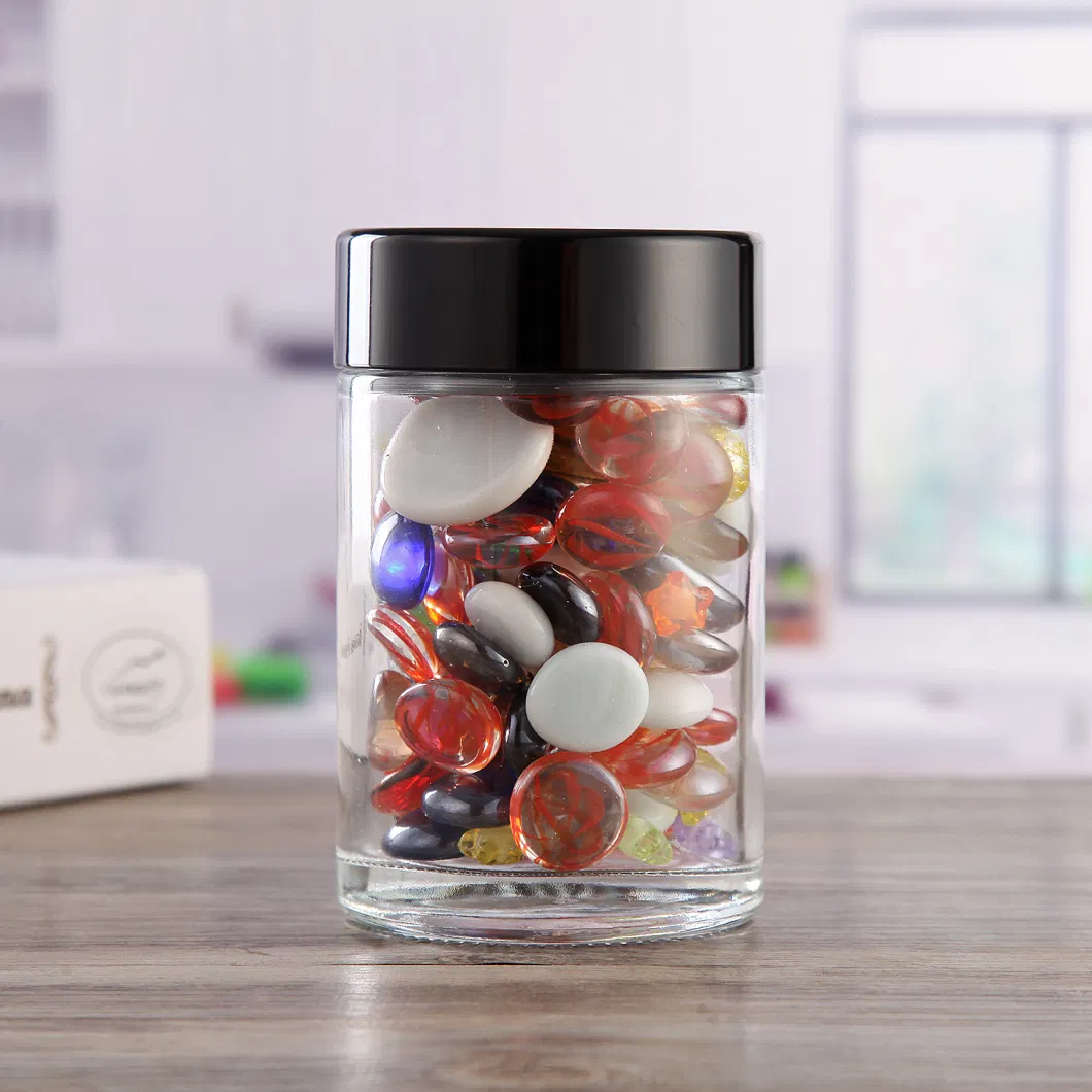 Wholesale Smell Proof Glass Jar Empty Clear Glass Containers Childproof Resistant Glass Jar with Lids