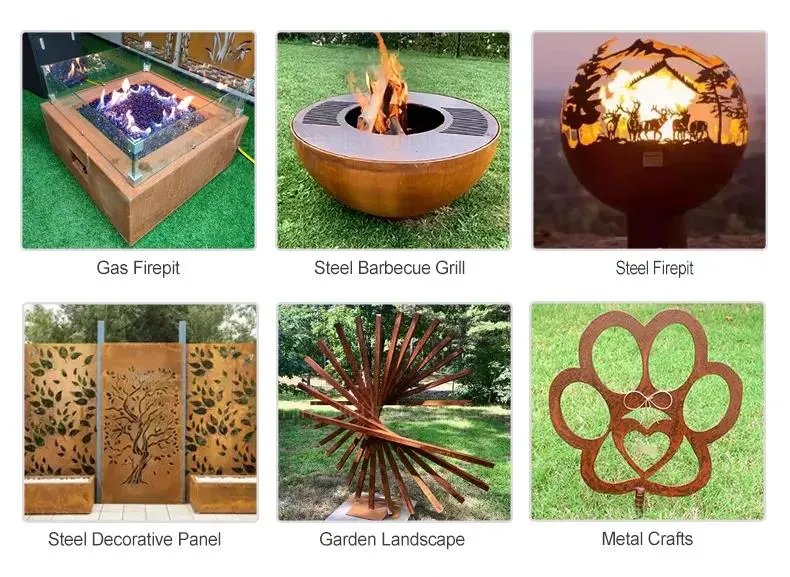 Corten Steel Tabletop Standing Fire Pit