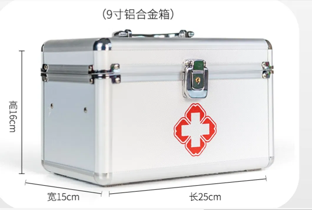 Aluminum Alloy Medicine Box, Portable Metal Small Medicine Box, Home Emergency Medicine Box, Multi-Layer Medicine Storage Box